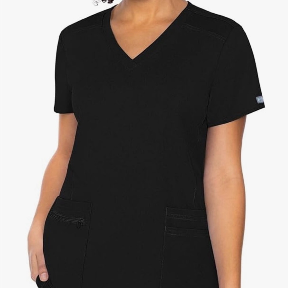 Med couture knit back scrub top